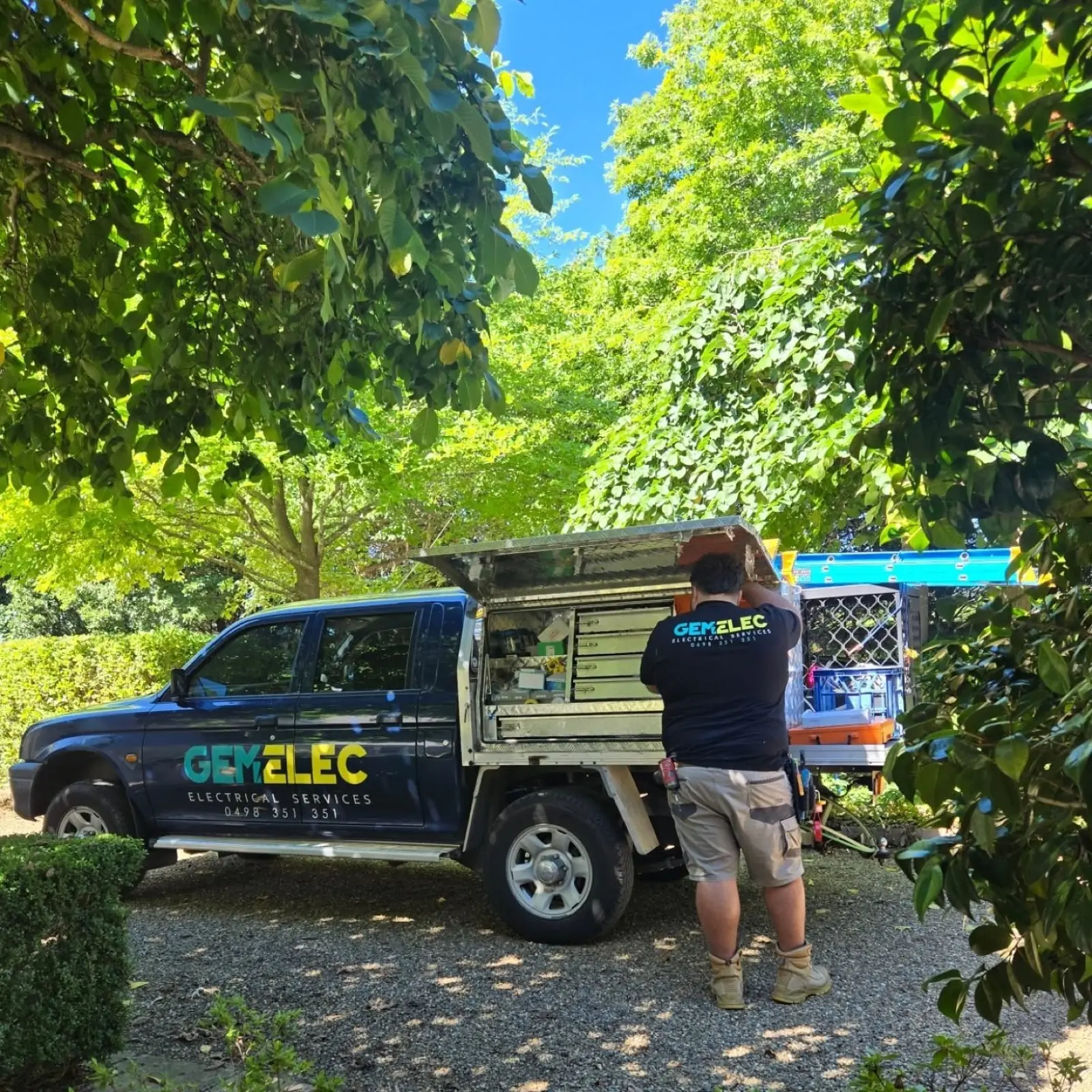Gemelec electrician truck in Waterloo Sydney